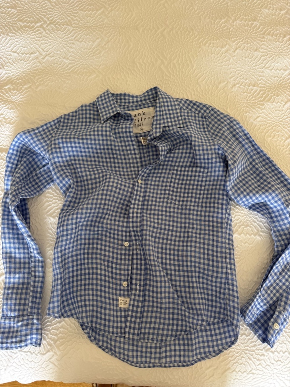 Frank & Eileen Blue Gingham Long-Sleeve Button-Down Shirt